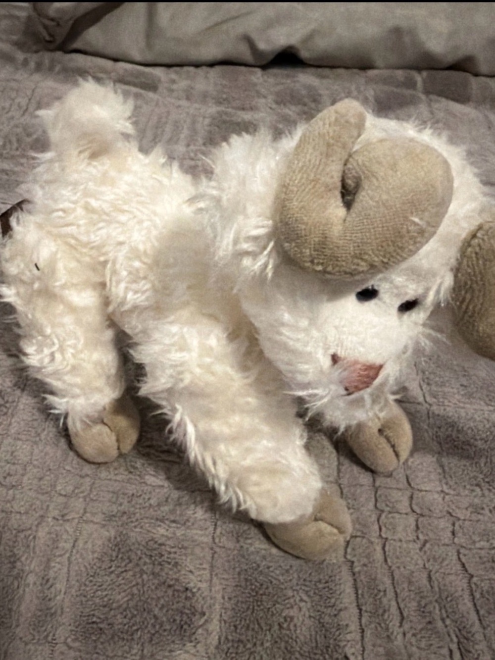 Ty Cream and Tan Plush Ram Stuffed Animal